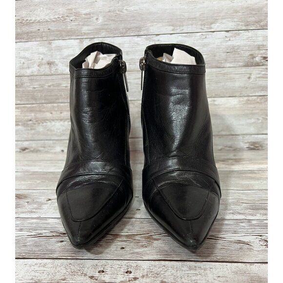 Jimmy Choo Black Leather Pointed Toe Stiletto Ankle Booties Size 36 - Picture 3 of 10